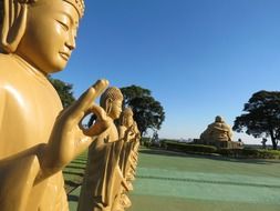 Yellow Buddha statues