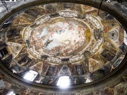 colorful dome of the church in Madrid