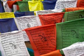 prayer colorful flags in buddhism