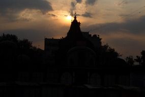 indian temple at dusk