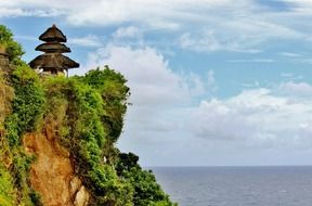 temple on a rock near the sea