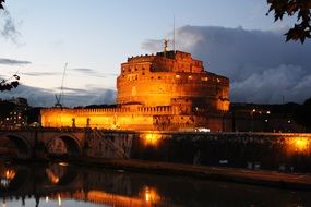 view of the Vatican at night