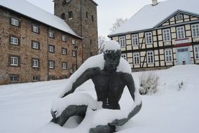 Johanniterhaus monastery Wennigsen in winter