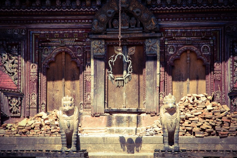 ornate porch of hindu temple