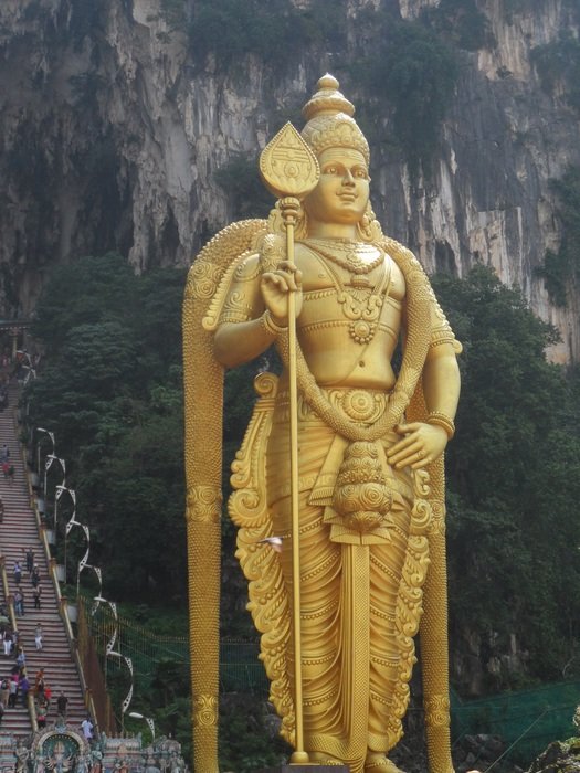 golden sculpture near batu cave