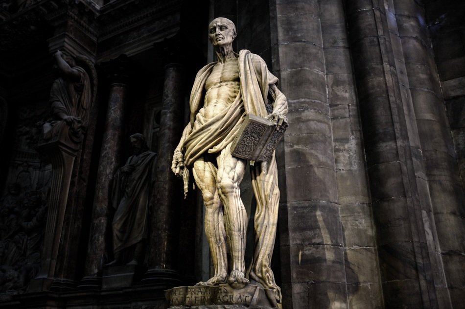 Statue of man in a church