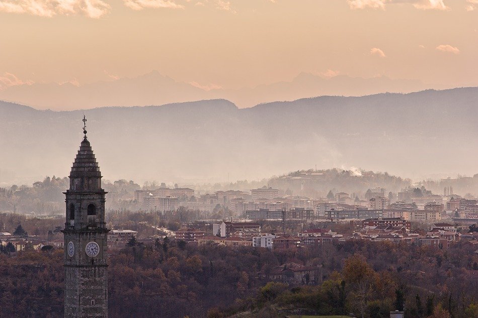 panoramic view of church ivrea in piedmont