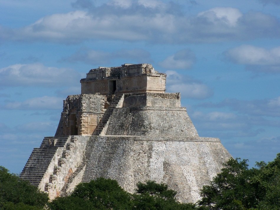 ancient maya temple, pyramid, mexico, yucatan