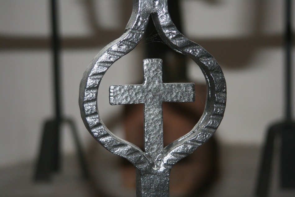 steel cross in the church
