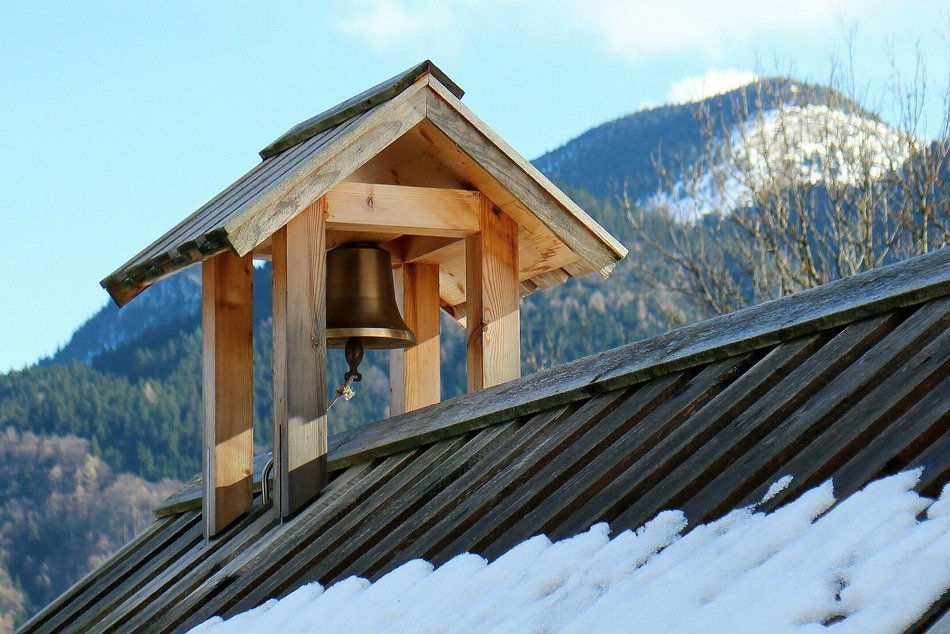 wooden belfry on the church