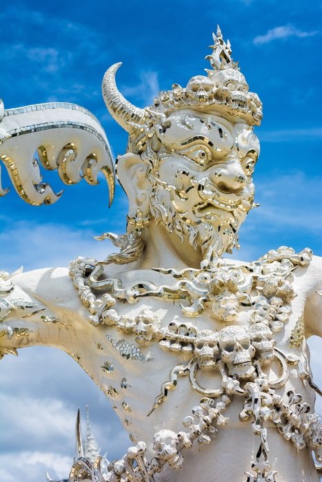 sculpture of of the white temple in Thailand