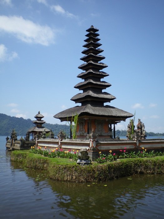 temple near the river in indonesia