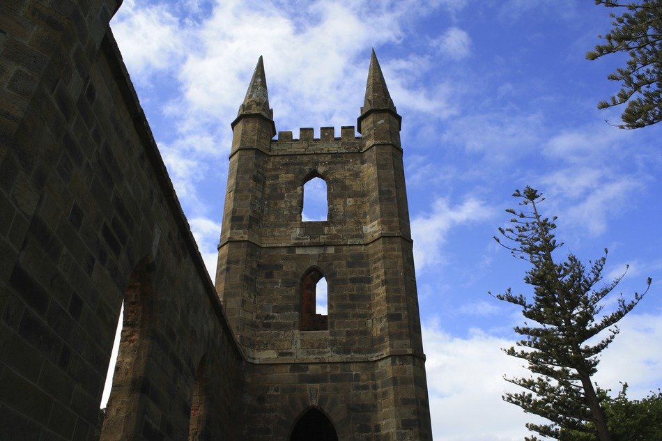 ruins of a church in tasmania