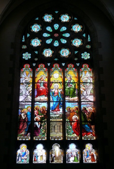 stained glass window of the church saint cast le guildo