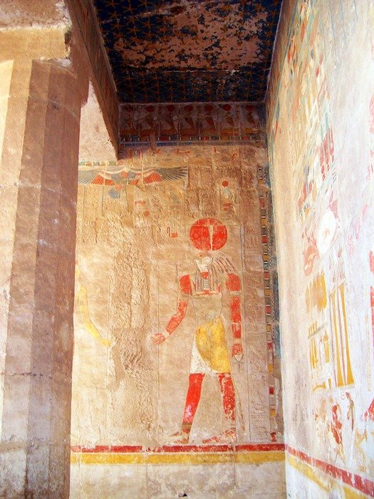 Ancient egyptian painting on tombs in egypt