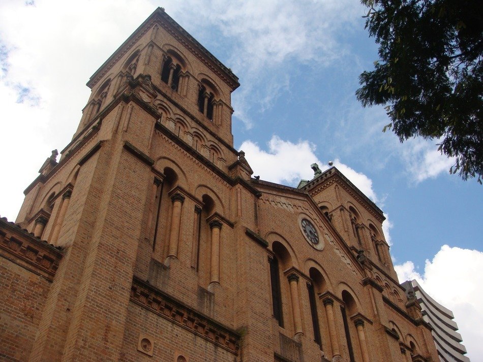 Bottom view of the Cathedral in medellin
