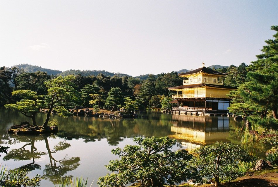 Kinkakuji Temple near a lake in Japan