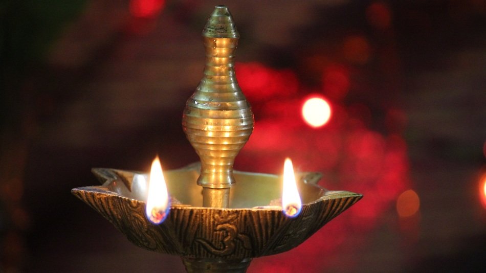 lamp in the india temple