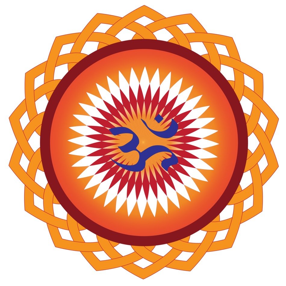 painted colorful mandala at white background