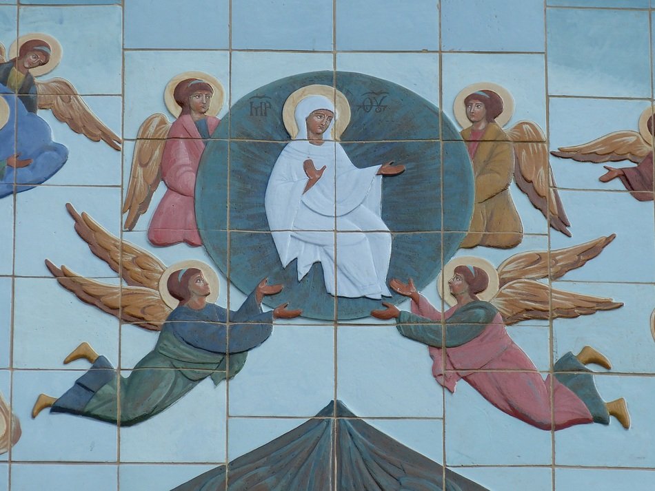 religious image on the tile in Yaroslavl
