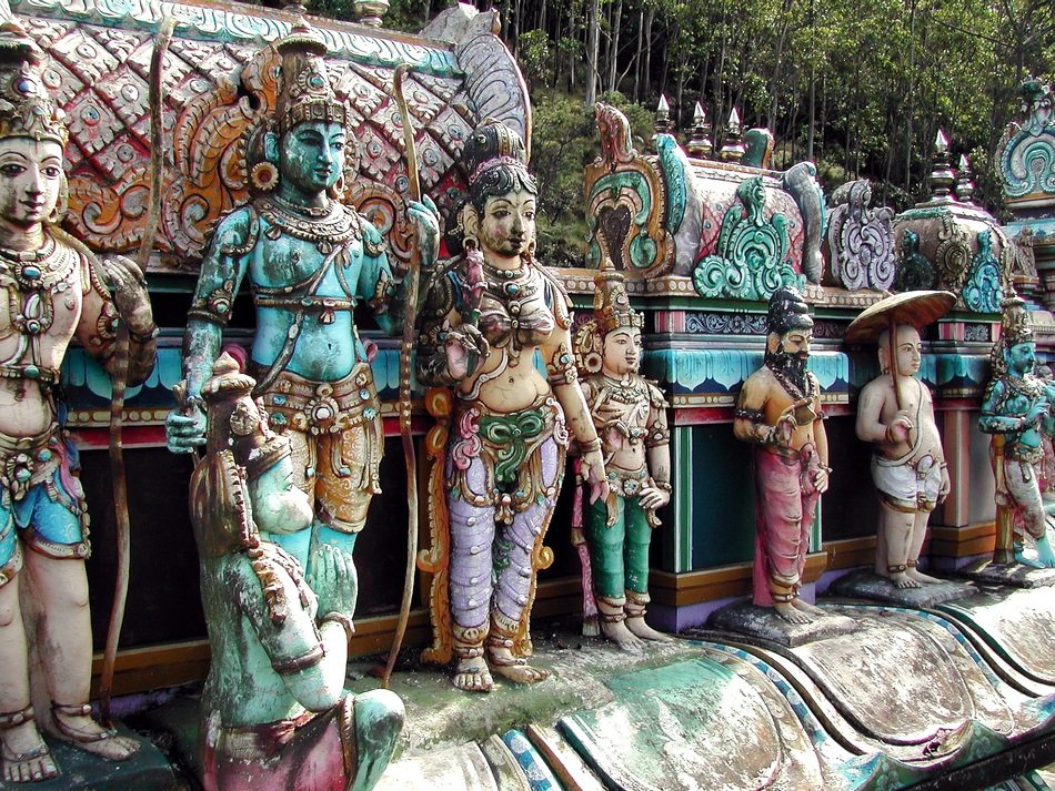 religious sculptures in a hindu temple in sri lanka