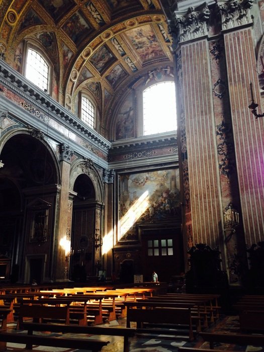interior of cathedral, italy, naples