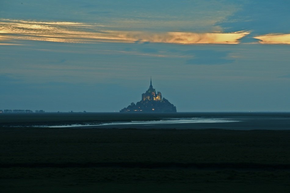 View in the distance to the monastery in the Normandy