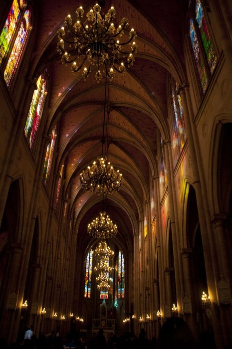 high ceilings in a beautiful church