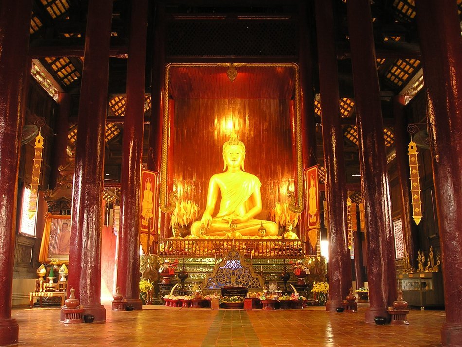 golden buddha in asian temple