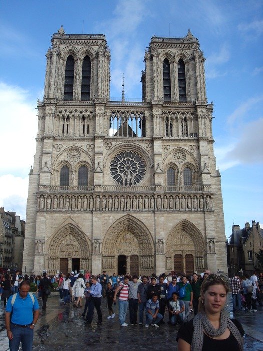 people near the church in paris