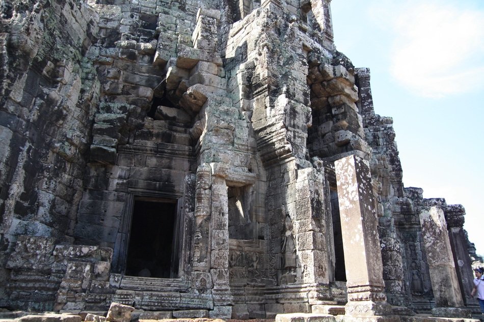 Ruins of the temple of Angkor Wat close