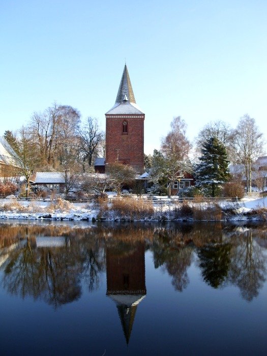 church on the channel Elbe-Lubeck