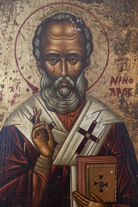 icon on the wall of the church