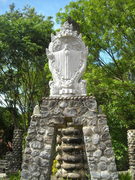 Jesus sculpture near the Indonesian temple