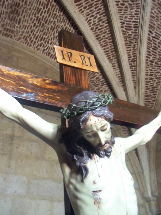 crucifixion in front of the sacristy
