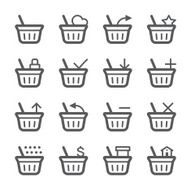 Shopping Baskets Icons set 1