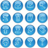 Blue plastic web icons