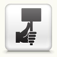 Square Button with Hand Holding Price Tag N2