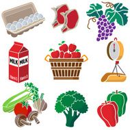 grocery store icon set