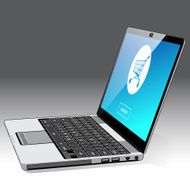 Laptop accessing online shopping - right side view