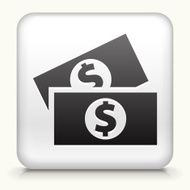 Square Button with Dollar Bills