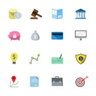 Bank flat icons color