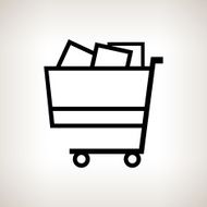 Silhouette cart on a light background vector illustration