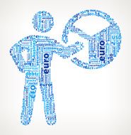 Stick Figure and Chart on Business Finance Word Cloud