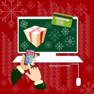 Christmas shopping hands using smart phone online N2