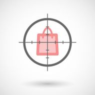 Crosshair icon with a shopping bag