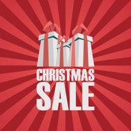 Christmas sale poster template Holiday sales banner with xmas presents