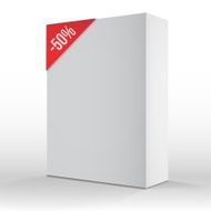 Photorealistic 3D Vector White Carton Box Sale Template Isolated N3