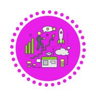 Icon Flat Style Design Successful Startup