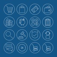 online shopping icons set N6